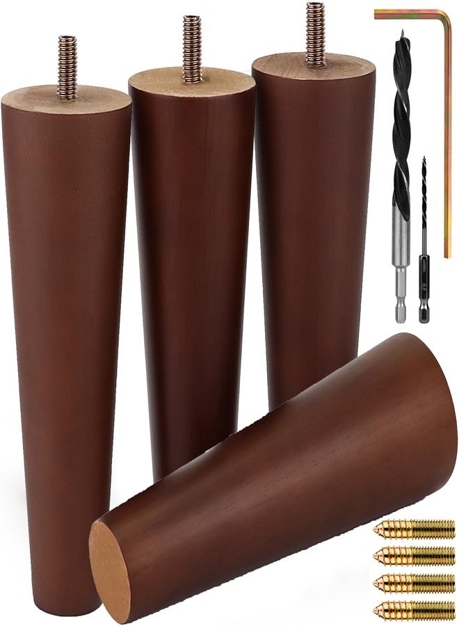 Airy Abode Premium Walnut Wood Furniture Legs (Full Install Kit) - Pick Your Size and Color - Image 1